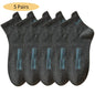 5 Pairs Cotton Sock for Men Sport Breathable Soft Letter Fashion Sneakers High Elastic Middle Tube Stocking Towel Sox Summer