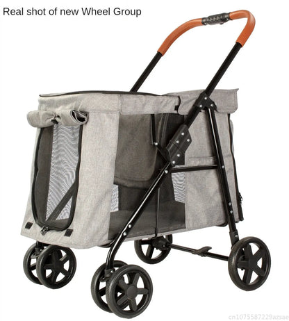 Multiple pet strollers large dog trolley cart folded large space Multifunctional trolley case with wheel bearing 30kg for travel