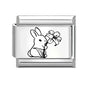 Laser Engraving Cute Cartoon Black Playing Cats Italian Charm Links Fit 9mm Stainless Steel Bracelet Men Women DIY Making Gifts
