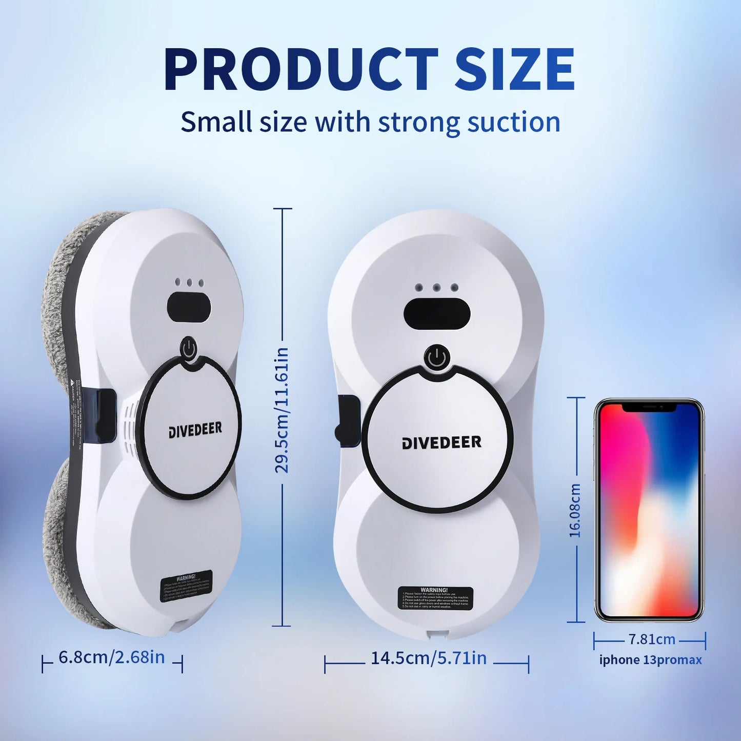 DIVEDEER Window cleaning robot 5600PA large suction electric spray window cleaning robot fall prevention remote cleaner