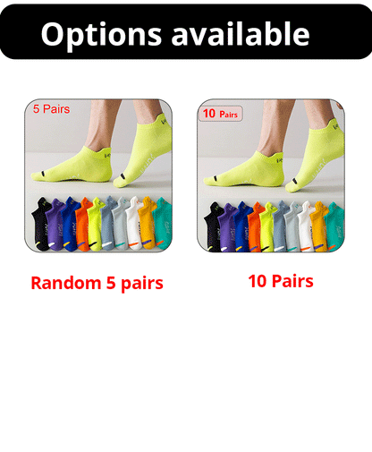 5 Pairs Bright Color Ankle No Show Socks Men Breathable Street Fashion Sport Deodorant Invisible Travel Running Socks