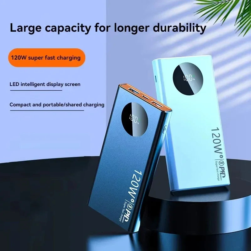 2027 Lenovo HOT CCC 500000mAh PowerBank 120W Super Fast Charging PD20W LED Digital Display Battery Suuply For iPhone17  Xiaomi