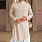 Men's Muslim Dress Long-sleeved Clothing 100% Cotton Pullover Kaftan Robe Men Jubba Thobe Pakistan Saudi Arab Caftan Islamic Top