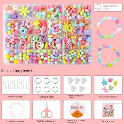Arts Crafts DIY Handmade Beaded Kit DIY Handmade DIY Making Beads Kit Colorful Kawaii Kit for Make Bracelets Beads Girl Gift