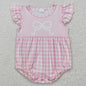 New Fashion Baby Infant Girls Rompers Bow Pink Flutter Sleeve Rompers Boutique Toddler Girls Bubble Rompers Onesie Wholesale Hot