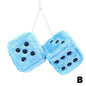 2pcs Big Long Hair Hot Stamping Dot Dice Plush Toy Cube Pendant Car Ornament Sieve Anime Car Decoration Accessories Auto Pendant