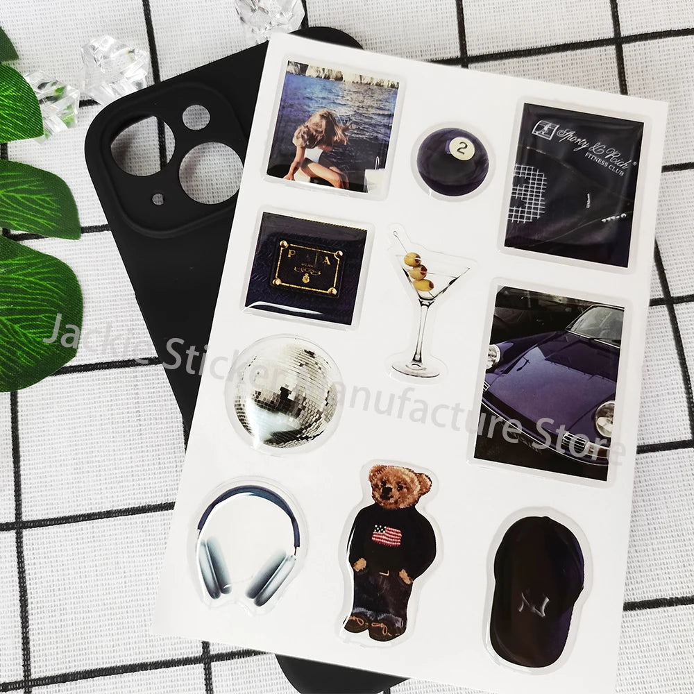 personal phone case dome epoxy sticker silicon resin ipad label popular decorative crystal gel logo jelly cute DlY glass shapes