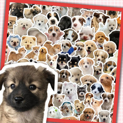 100pcsRealistic puppy sticker Cute Dog and Puppy Animal StickersinsStylish and Cute Pet Wall and Desktop Stickers