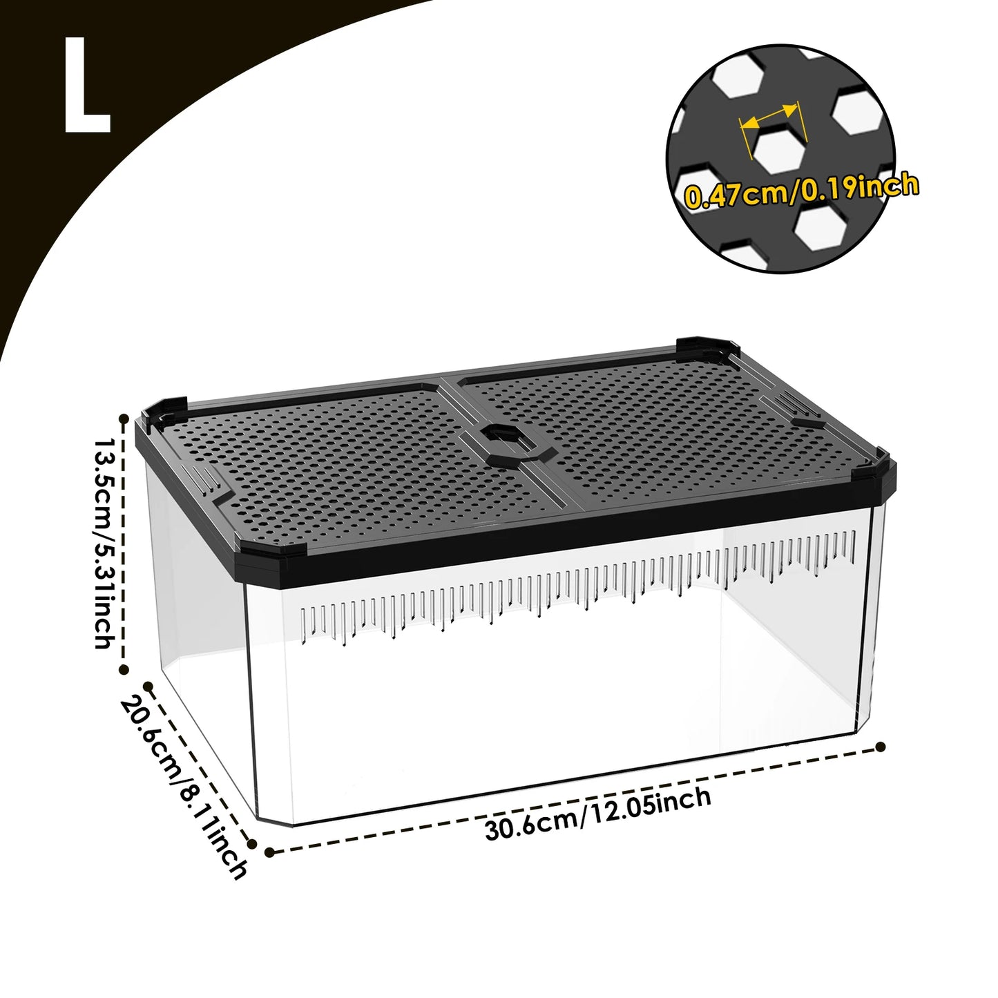 Magnetic Reptile Breeding Box with Sliding Cover Universal Design for Lizards Geckos Horned Frogs Snakes And Spiders