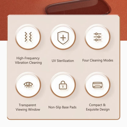 Lenovo Ultrasonic Cleaner Portable Household Dual-Tank Mini Sonic Cleaning Machine for Eyeglasses Dentures, Retainer, Jewelry