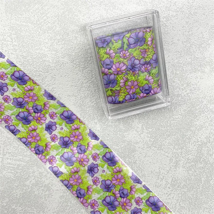 1Pc 100cm Flower Nail Foils for Transfer Paper Floral Stickers Rose Nails Wraps Tulip Nail Art Decorations