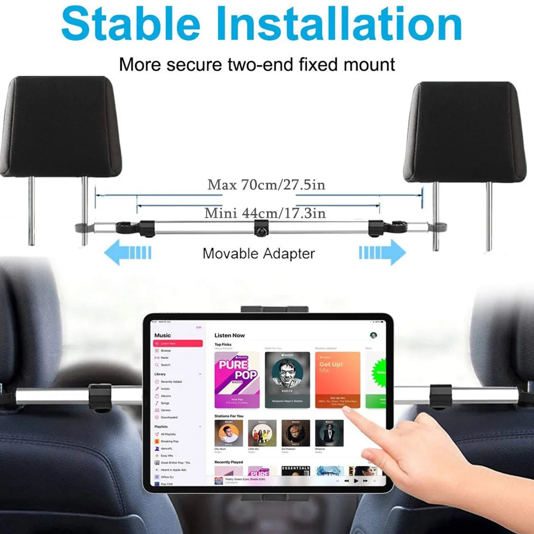 Car Tablet Headrest Holder for 7-13" Tablets Adjustable Car Back Seat Headrest Tablet Mount Stand Road Trip Essentials for Kids