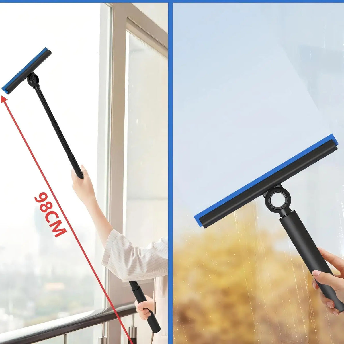 EHOMGUI Telescopic Shower Squeegee for Glass Door Wiper Scraper Cleaner Bathroom Mirror Wiper Scraper Glass Cleaning