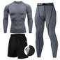 Men's 2/3pcs sets Boxing suit rashguard male kit MMA compression clothing men long-sleeved t-shirt+leggings tracksuit Sport Suit