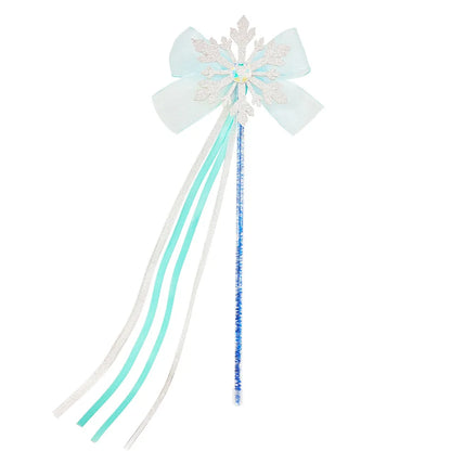 Elsa Princess Accessories Gloves Wand Crown Jewelry Set Elsa Wig Necklace Braid Girls Cosplay Snow Queen Dress Clothing Dress UP