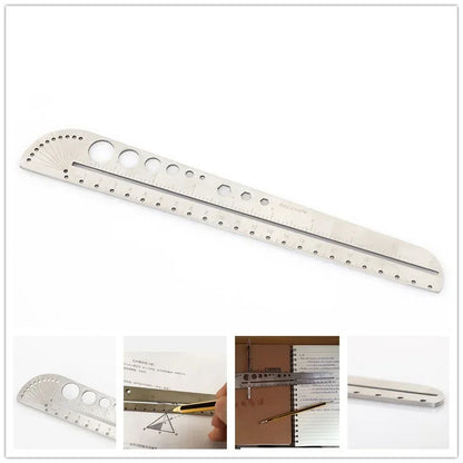 Multifunctional Stainless Steel Angle Ruler Measurement Tool Kawaii School Supplies Art Craft Geometry Drawing Instrument