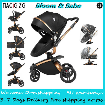 Baby pram Lightweight stroller Baby carriage PU 3in1 stroller Baby stroller 3-in-1 Baby carriage strollers for baby light carts