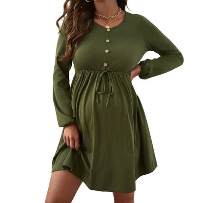 Maternity Dresses Photoshoot Women Clothes Summer Striped Short Sleeve Pregnant Button-down Casual Dress Fashion Shirt Clothing