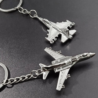 Air Plane Model Fighter Keychains Metal Cool Airplane Keyring Pendant Car Motorcycle Bag Key Chain Ring for Men Creative Gift