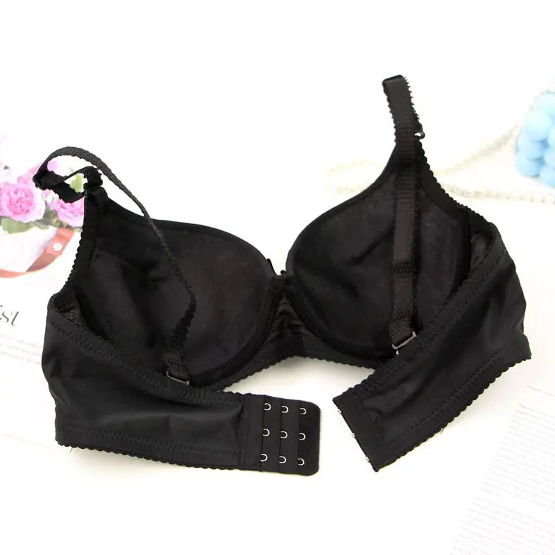 2025 New Sexy Bow Sweat Absorption Bras Solid Smooth 34/75 36/80 38/85 40/90 42/95 44/100 ABC Cup Underwear Pus Up Lingerie