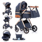 Luxury Baby Stroller 3 in1 Portable Baby Carriage Folding Prams High Landscape Car for Newborn Baby Adjustable Handle travel