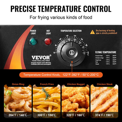 SucceBuy 12L Electric Deep Fryer w/Dual Removable Tanks Commercial Countertop  Fryer for Chicken French Fries Frying Chips