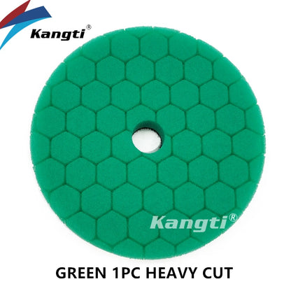 Kangti 5/6 inch Car Polishing Pad Kit Set Self-Adhesive Buffing Waxing Sponge Wool Wheel Polishing Pad For Car Polisher Drill