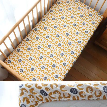 Baby Crib Fitted Sheet Newborns Bed Linen Children Cotton Cot Mattress Cover Protector For Toddler 130x70cm Allow Custom Size