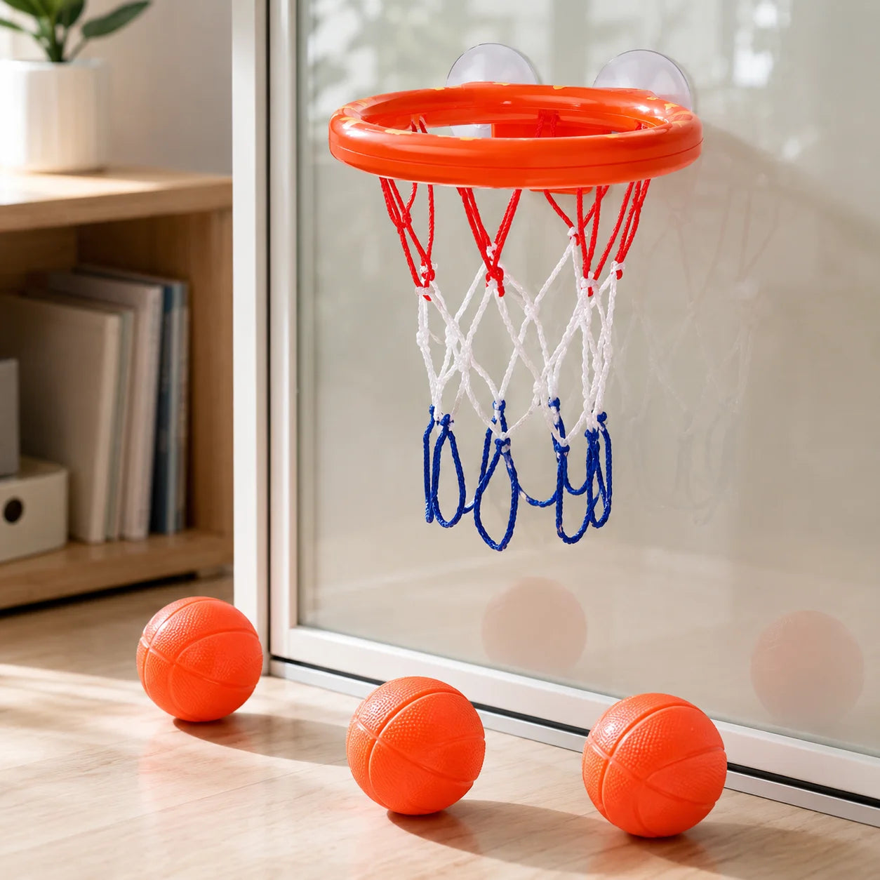 Toddler Bath Basketball Hoop Toy with 3 Soft Balls Strong Suction Cups Bathtub Shooting Game Birthday Gift for Boys Girls
