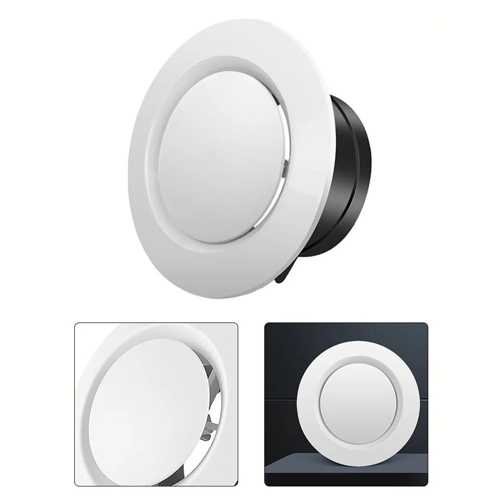 Exhaust Hood ABS Air Vent Extract Valve Grille Round Diffuser Ducting Ventilation Cover Air Volume Cooling Vent 75mm 100mm 125mm