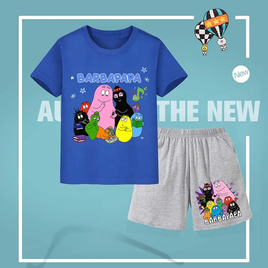 barbapapa Children's Suit for Girls Children's Clothing Girl Child Tracksuit Pajamas Kids Football Kits Korean Popular Clothes
