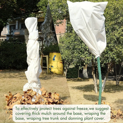 Plant Cover Winter Tree Antifreeze Frost Cover Garden Yard Plant Cold Proof Non-woven Fabric Drawstring Zipper Bag Multiple-Size