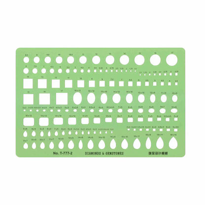 Jewelry Design Template Diamond Gemstone Drafting Ruler Kit Formwork Rulers Professional Designer Tools Supplies T-777-1 T-777-2