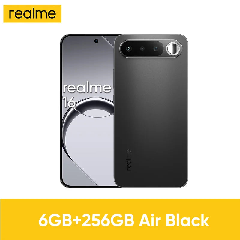 2026 New realme 16 5g Smartphone Europe Version MediaTek Dimensity 6400 Turbo Chip 6.57' 120Hz AMOLED Display 6550Mah Titan Battery 45W Fast Charge Ip69