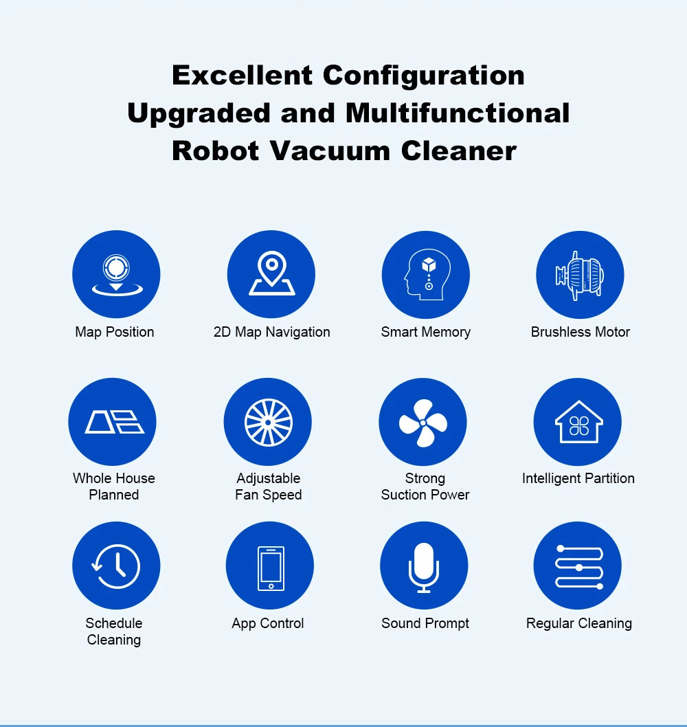 Robot Vacuum Cleaner LIECTROUX N7S-U,Smart Mapping,WiFi App,6KPa,5200MAH ,Brushless Motor,Ideal for Pet Hair
