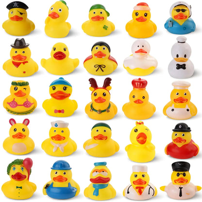 Summer Rubber Ducks , Assorted Small Rubber Duck in Bulk Mini Rubbers Duckies for Baby Bath & Pool Toys, Cruising Duck