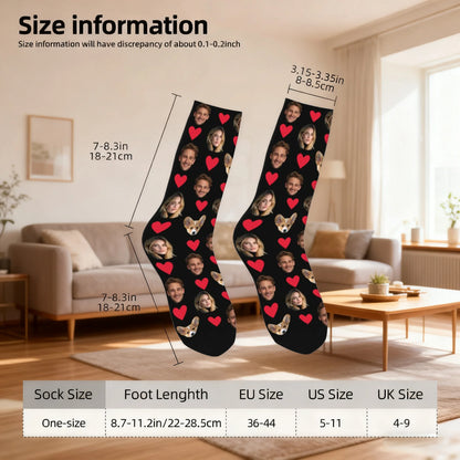 Customized socks for men and women Face-themed funny expression socks Personalized photo-customized socks Birthday gifts