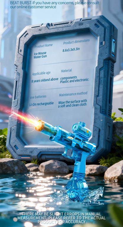 Simulated Firing and Recoil Electric Water Gun Toys Children Automatic Sensor Lights Water Pistol Summer Outdoor Beach Kids Toy