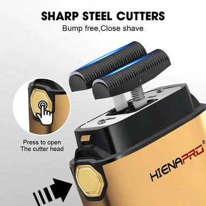 HIENA Shaving Machine Men Electric Shaver Hair Clipper Rechargeable Metal Housing Pro Electric Shaver for Men Electric Home