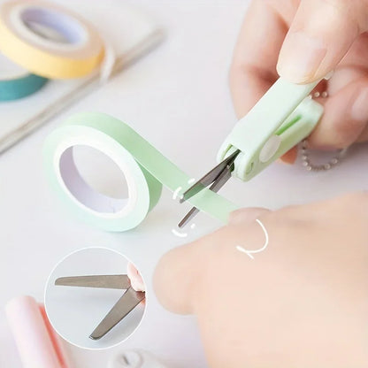 1pc Mini Portable Folding Scissors Creative In Pastel Colors Stainless Steel Paper Cutting Art Projects Office School Supplies