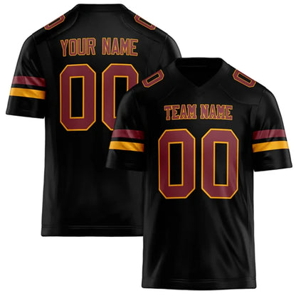 Customized Team Name Number Name Rugby T-shirt Personalized DIY V Neck Black Mens Sports T Shirt Loose Quick Dry Team Uniforms