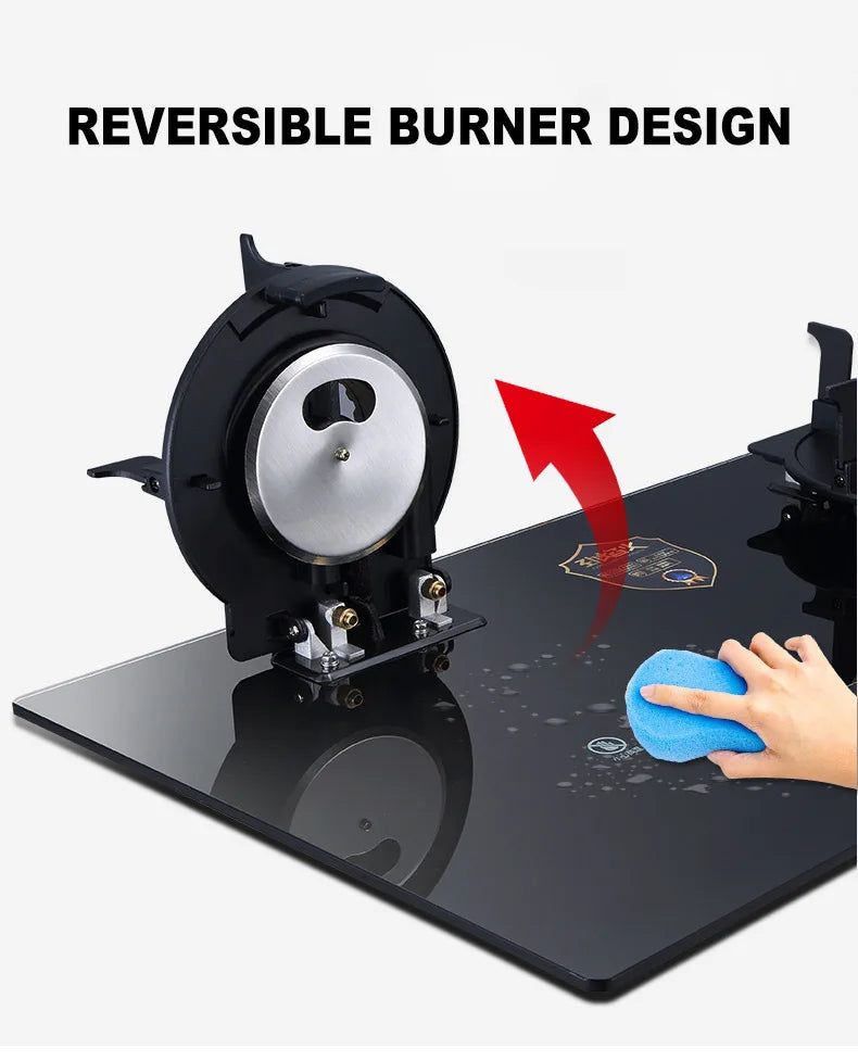 Flip Embedded Fierce Fire Stove Household Gas Burner Stove for Kitchen Cooktop Upgrade Timing Kitchen Gas Cooker Energy-saving