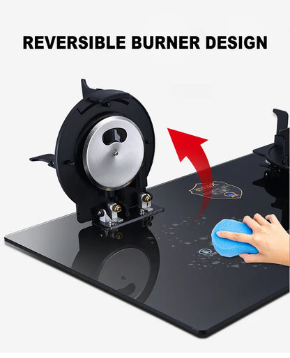 Flip Embedded Fierce Fire Stove Household Gas Burner Stove for Kitchen Cooktop Upgrade Timing Kitchen Gas Cooker Energy-saving