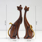 Home Decor Nordic Graffiti Art Oil Painting Cat Decoration Resin Abstract Ornament Figurines Bedroom Desktop Porch Cat Sculpture