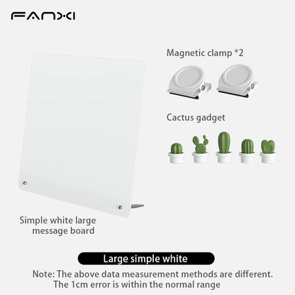 Magnetic Bulletin Board with Stand Magnetic Board for Tabletop with Magnetic Clamp Metal Board for Magnets Display