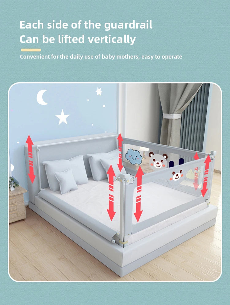 IMBABY Bed Guardrail Liftable Crib Protectors Adjustable Handrail Bed Safety Children Washable Baby Safety Bed Barrier Bumper