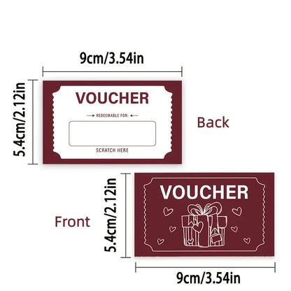 60 piece scratch card set, DIY gift voucher scratch revealing design, wedding, birthday party, game festival, lottery