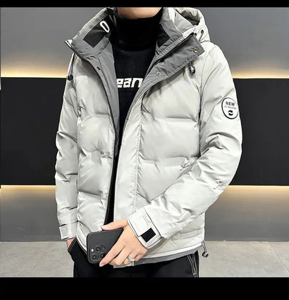 Hip Hop Men's Lightweight Hooded Down Jackets Winter Fashion Windbreaker Thick Warm Coats Outdoor Sport White Duck Down Jacket