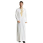 Muslim Men Clothing Kaftan Robes Long Sleeves Stand Collar Eid Thobe Kurta Arab Turkish Dress Dubai Islam Habit Ethnic Leisure