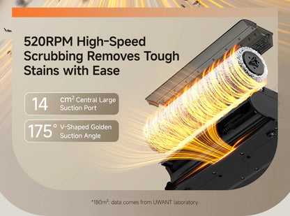 UWANT D500 Wet Dry Vacuum Cleaner 17000Pa Suction 180°Lay-Flat Cordless Mop AI Self-Cleaning 65°C Drying Triple-Sided Edge